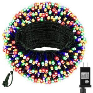 66ft Christmas Tree String Lights Multicolor LED Outdoor Fairy Lights Plug In